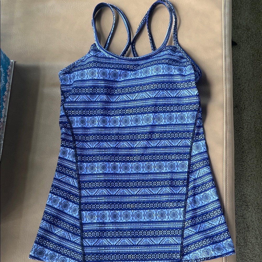GAIAM Yoga strappy longline patterned athletic tank